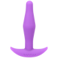 Purple silicone Tantus Little Flirt Anal Plug with 'Tantus' branding on a white background