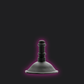 Black Tantus Suction Cup Dildo Attachment with a purple glow on a black background