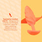 Product with text on comfort and fit on a yellow background