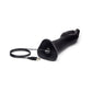 Black horn speaker with USB cable on a white background