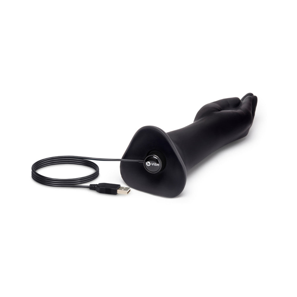 Black horn speaker with USB cable on a white background