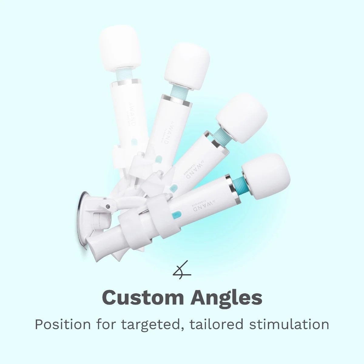 White and blue device with multiple nozzles on a light blue background