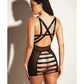 FETISH Bondage Open Cup Vinyl Babydoll w/Cage Back