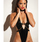 FETISH Submissive V-Plunge Vinyl Teddy w/Removable Chain Harness