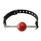 Rouge Leather Ball Gag w/ Stainless Steel Rod