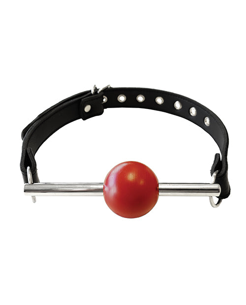 Rouge Leather Ball Gag w/ Stainless Steel Rod