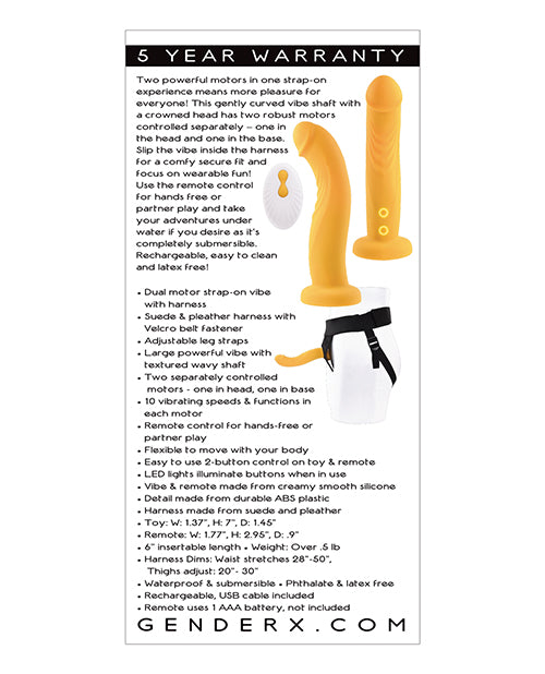 Gender X Sweet Embrace Vibrating Dildo W/ Harness