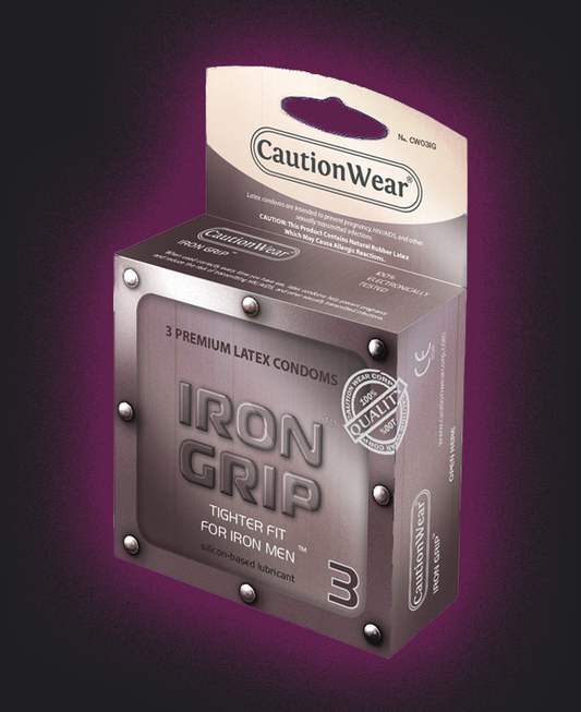 Caution Wear Iron Grip Snug Fit Condoms